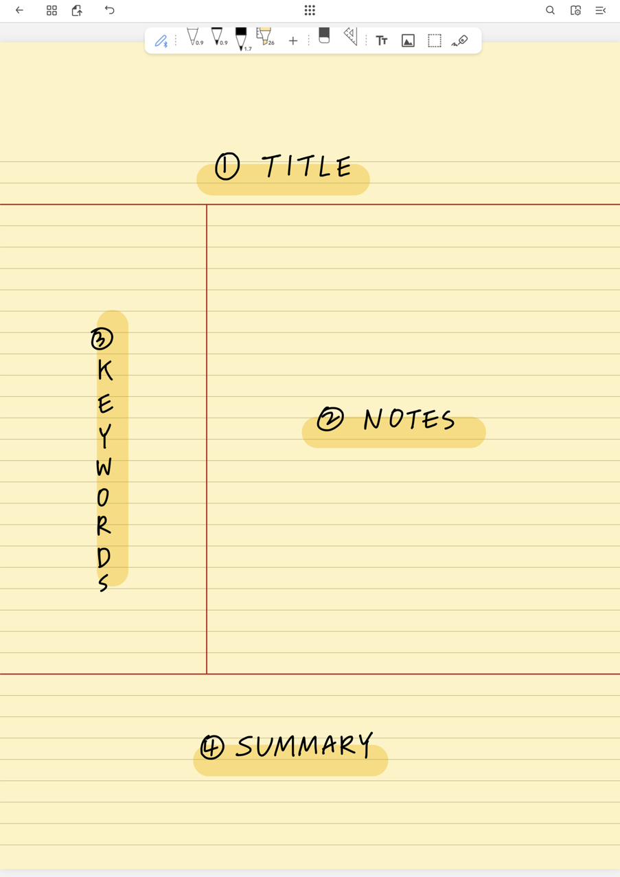Cornell Method for Notes
